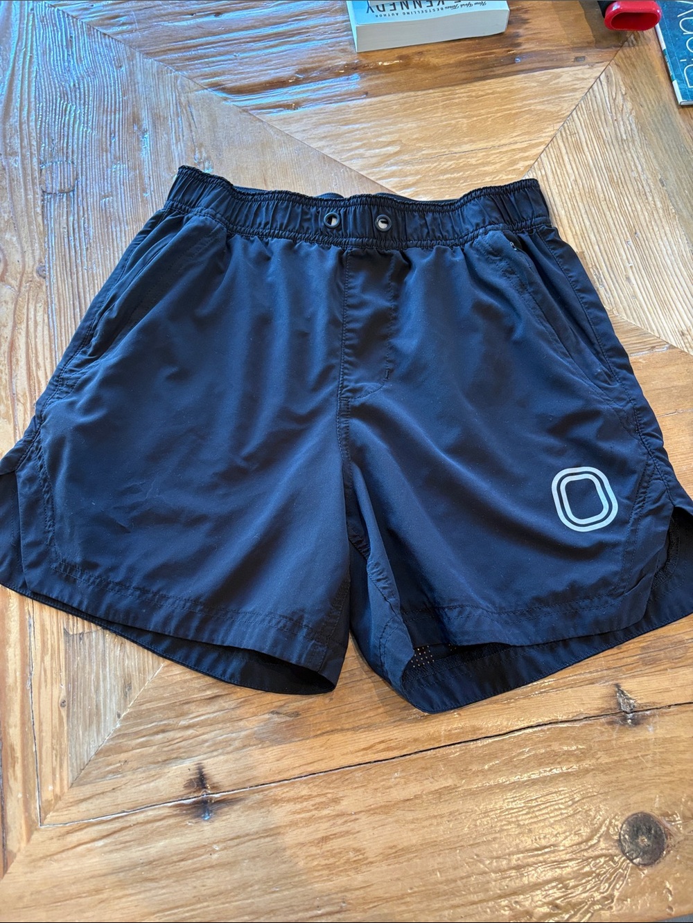 Overtime Men's Black Athletic Swim/Run Shorts with  Logo